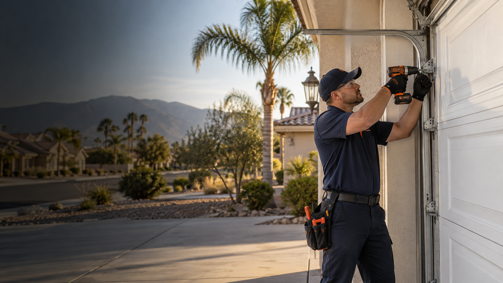 Garage door technician serving a Corona home